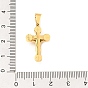 Placage ionique (ip) 304 pendentif en acier inoxydable, breloque croix crucifix