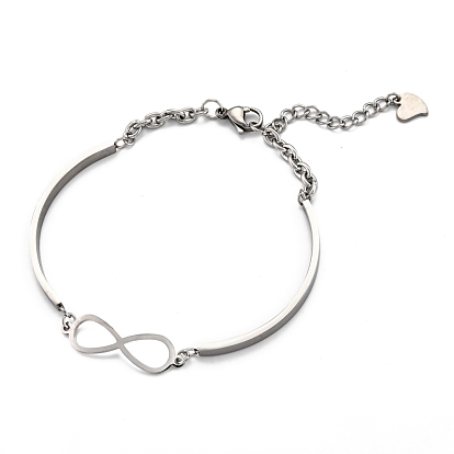 304 Stainless Steel Link Bracelets, Infinity
