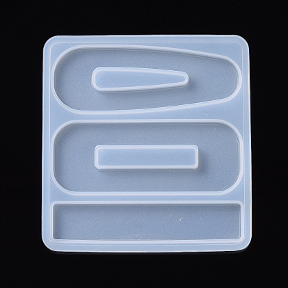 Hair Clip Silicone Molds, Resin Casting Molds, For UV Resin, Epoxy Resin Jewelry Making, Teardrop & Rectangle & Bar