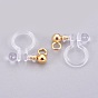 Stainless Steel Clip On Earring Findings, with Plastic