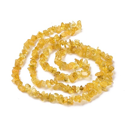 Citrine naturelle chapelets de perles, teints et chauffée, puce