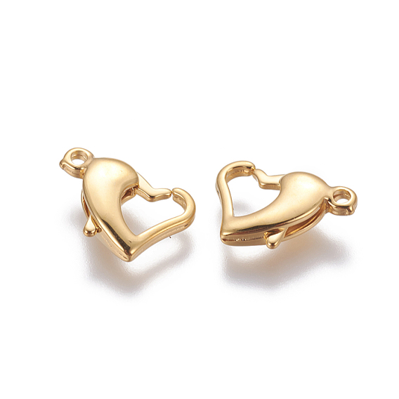 304 Stainless Steel Lobster Claw Clasps, Heart
