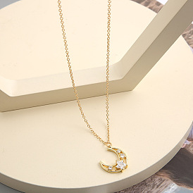 Stylish and Elegant Coin Necklace with Five-pointed Star Moon Pendant