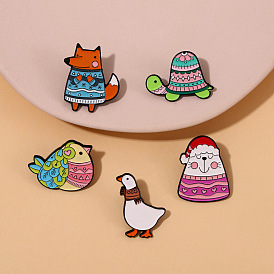 Cartoon Animal Enamel Pin, Alloy Brooch for Clothes Backpack