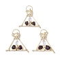 Natural Quartz Crystal and Amethyst Big Pendants, with Tin Findings, Lead & Nickel & Cadmium Free, Triangle
