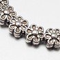 Tibetan Style Flower Alloy Bead Strands, Lead Free & Cadmium Free & Nickel Free, 6.5x4.5mm, Hole: 1mm, about 35pcs/strand, 8 inch