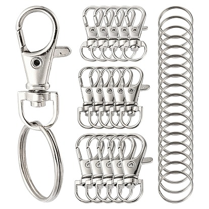 Kit de fabrication de porte-clés de bricolage, y compris fermoirs à pince de homard pivotants en alliage,  Porte-clés en étoile fer 