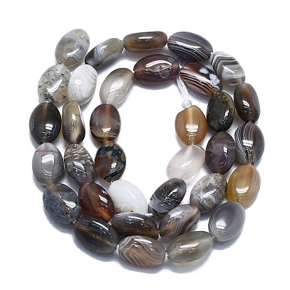Natural Botswana Agate Beads Strands, Oval