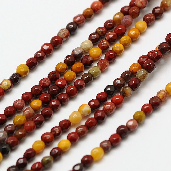 Natural Gemstone Mookaite Faceted Round Beads Strands