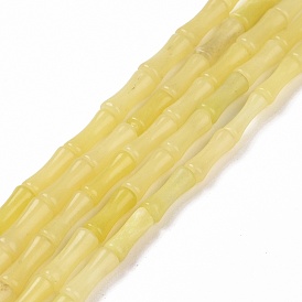 Natural Lemon Jade Beads Strands, Bamboo Stick
