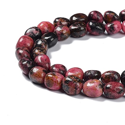 Natural Rhodonite Beads Strands, Nuggets Tumbled Stone