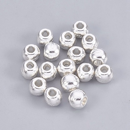Perles en alliage de style tibétain, sans cadmium et sans plomb, ronde, 7 mm de diamètre, Trou: 3mm
