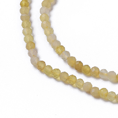Perles en opale jaune naturelle, facette, ronde