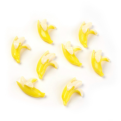 Banana Resin Cabochons, 31x19.5x11.5mm