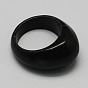 Gemstone Wide Band Rings, Mixed color, 15~20mm