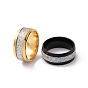 Enamel Texture Flat Band Ring, 201 Stainless Steel Jewelry for Women