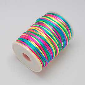 Cordes à cordes en cordon en polyester, colorées, 2mm, environ 92 yard / rouleau