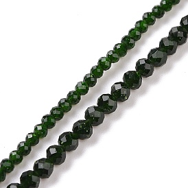 Synthétiques verts Goldstone brins de perles, facette, ronde