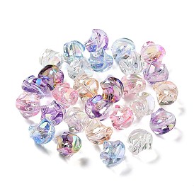 Transparent Acrylic Beads, Twisted Beads