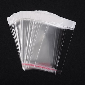 Sacs de cellophane de film de perle, matériel opp, scellage auto-adhésif, avec trou de suspension, 7 cm de largeur