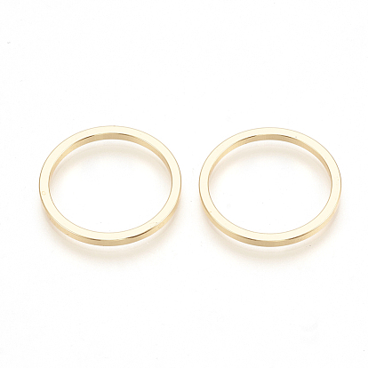 Brass Linking Rings, Nickel Free, Real 18K Gold Plated