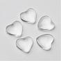 Transparent Glass Cabochons, Heart, Clear