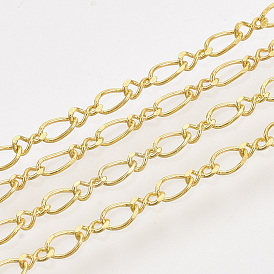Brass Figaro Chains, Figure 8 Chains, with Spool, Soldered