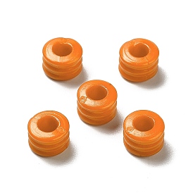 Opaque Acrylic Beads, Grooved Column