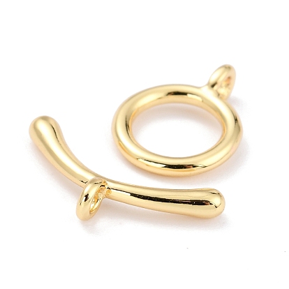 Rack Plating Brass Toggle Clasps, Long-Lasting Plated, Ring