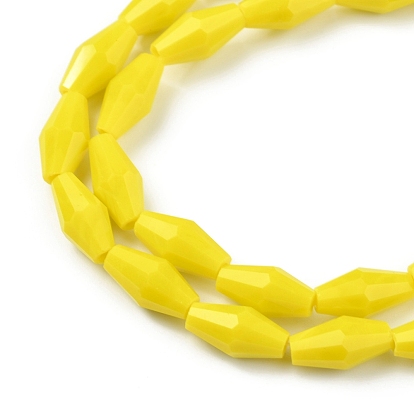 Opaque Glass Beads Strands, Faceted, Bicone