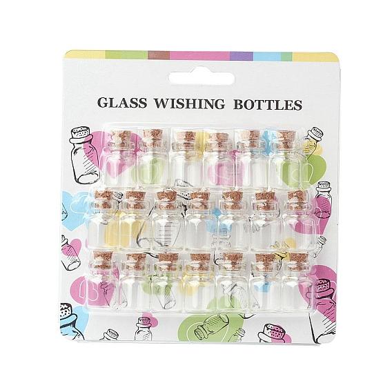 Conteneurs perles de bouteilles en verre pot en verre clair, avec bouchon en liège, souhaitant bouteille