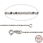 Trendy 925 Sterling Silver Chain Necklaces, with Spring Ring Clasps, Thin Chain