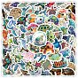 100Pcs Turtle PVC Waterproof Sticker Labels, Self-adhesion, for Suitcase, Skateboard, Refrigerator, Helmet, Mobile Phone Shell