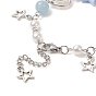 Alloy Heart & Star Charm Bracelet with ABS Plastic Imitation Pearl Beaded for Women