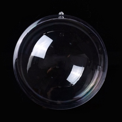 Openable Transparent Plastic Pendants, Fillable Plastic Bauble Christmas Ornament, Round