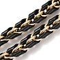Chain Bag Straps, Iron with Alloy and PU Leather Purse Straps, Light Gold