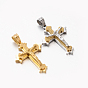 Thème de pâques nouveau cadeau 201 pendentifs croix crucifix en acier inoxydable, pour Pâques, 33x23x7mm, Trou: 5x7mm
