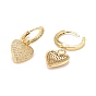 Серьги-кольца с кубическим цирконием в форме сердца, настоящие позолоченные украшения из латуни для женщин, без свинца и без кадмия