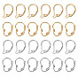 24Pcs 4 Styles Brass Leverback Earring Findings, Real 24K Gold Plated & 925 Sterling Silver Plated