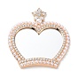 Miroir de maquillage couronne de strass perle, avec les accessoires en alliage, pour femme, accessoires de coque de téléphone portable