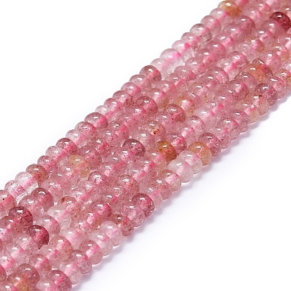 Perlas de cuarzo natural de fresa hebras, disco