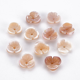 Natural Pink Shell Beads, Flower