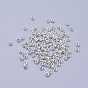 Electroplate Glass Seed Beads, Round Hole Rocailles, Silver Color, 3x2.3mm, Hole: 0.7mm