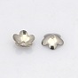 5-Petal 201 Stainless Steel Flower Bead Caps, Hole: 0.7mm