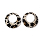 Прозрачные акриловые подвески, круглое кольцо с леопардовым принтом