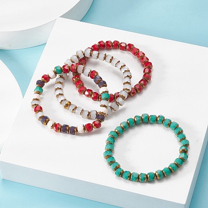 Bracelets extensibles en perles de verre pour femmes