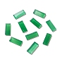 Dyed & Heated Natural Green Onyx Agate Cabochons, Rectangle
