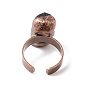 Открытое кольцо-манжета с драгоценными камнями неправильной формы, ювелирные изделия из красной меди из латуни для женщин, без кадмия и без свинца