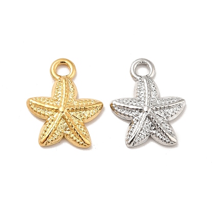 Ion Plating(IP) 304 Stainless Steel Pendants, Starfish Charms