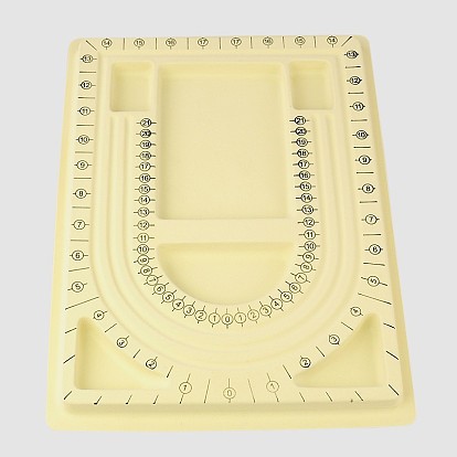 Planches de conception de perles rectangulaires en plastique, conseil de conception de collier, floqué, 9.25x12.80x0.79 pouce